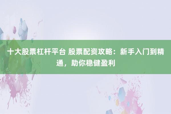十大股票杠杆平台 股票配资攻略：新手入门到精通，助你稳健盈利