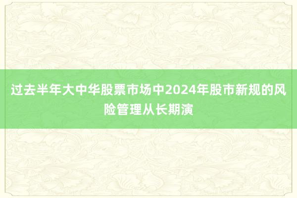过去半年大中华股票市场中2024年股市新规的风险管理从长期演