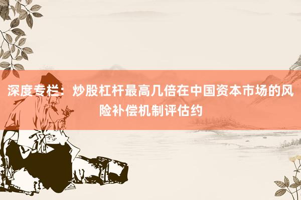 深度专栏：炒股杠杆最高几倍在中国资本市场的风险补偿机制评估约